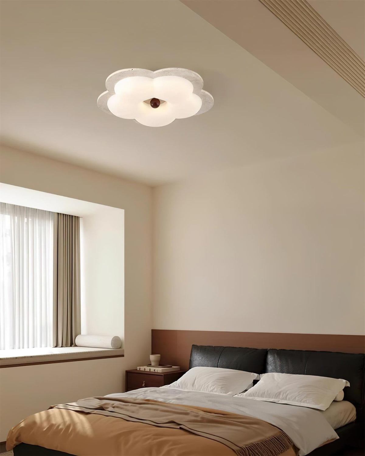 Riita Flower plafondlamp travertin