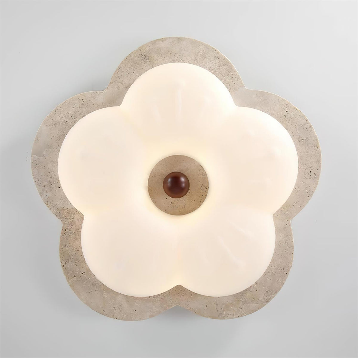 Riita Flower plafondlamp travertin