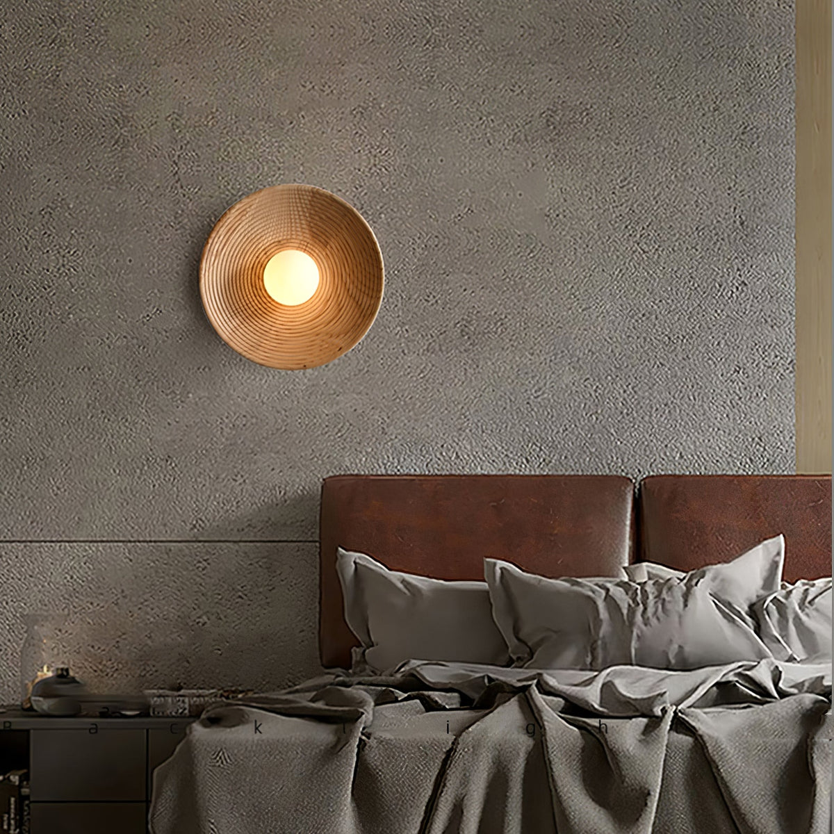 Aldenise Noordse kunst Contour wandlamp van walnoothout