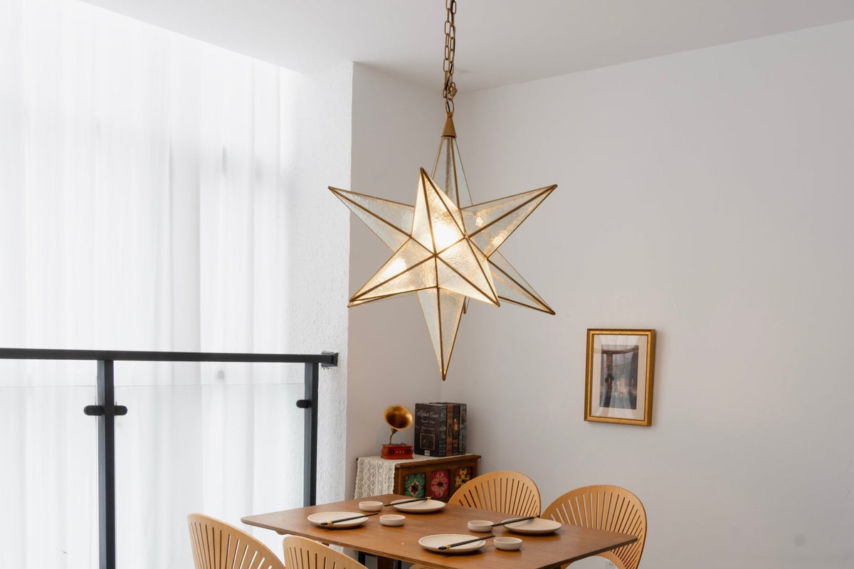 Sotr elegante kroonluchter met glazen ster