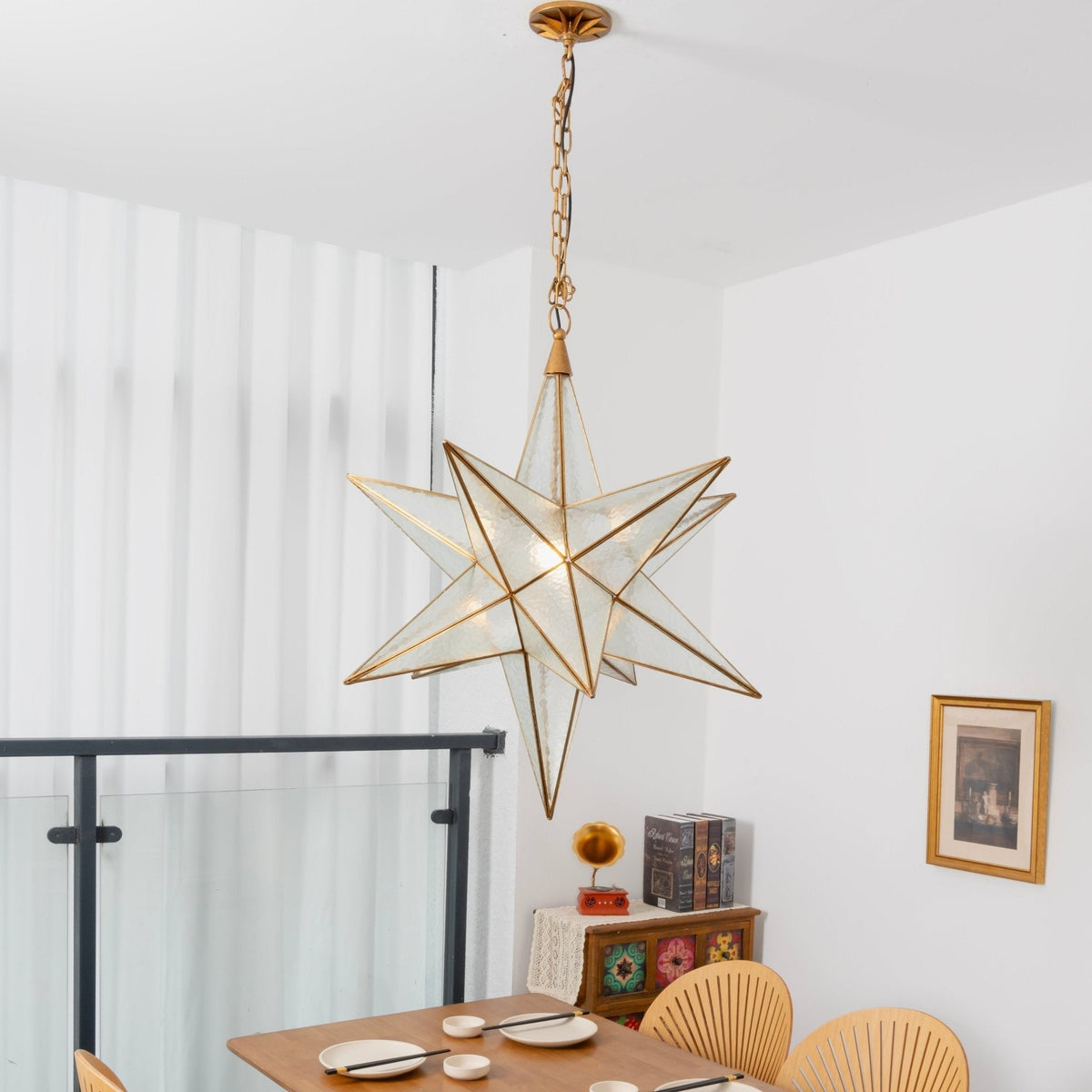 Sotr elegante kroonluchter met glazen ster