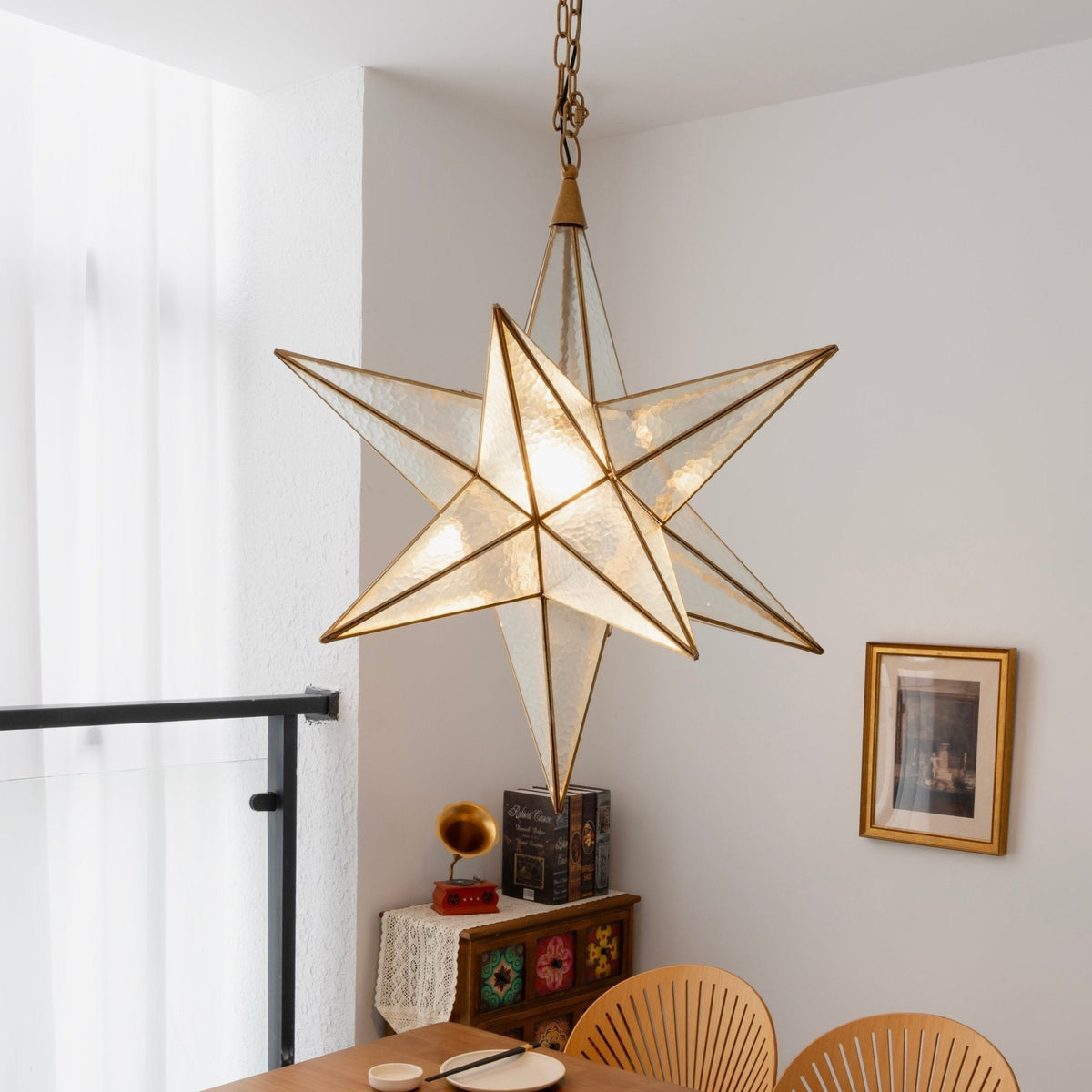 Sotr elegante kroonluchter met glazen ster