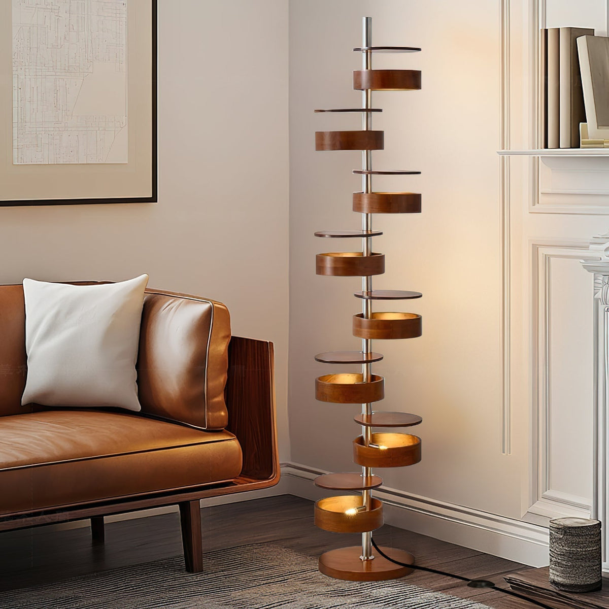 Lynix houten vloerlamp