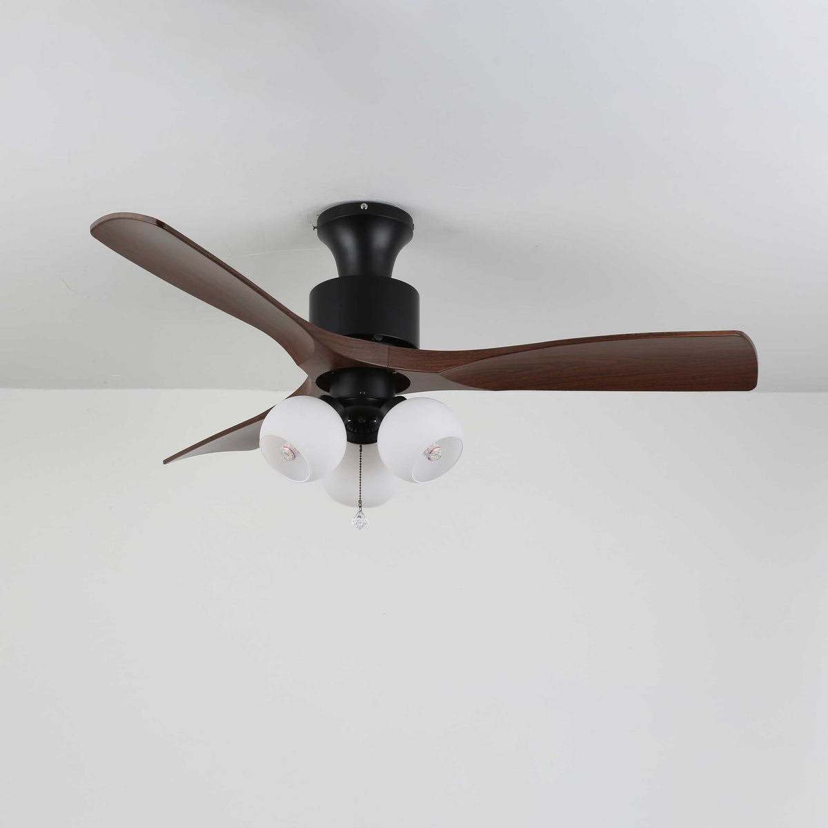 Gwen Vintage glazen plafondventilator met verlichting