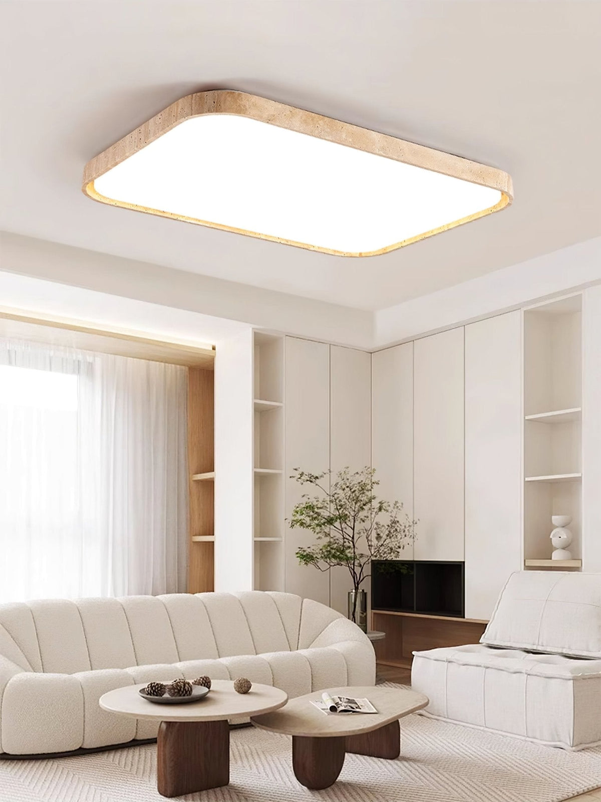 Aisle travertin vierkante plafondlamp