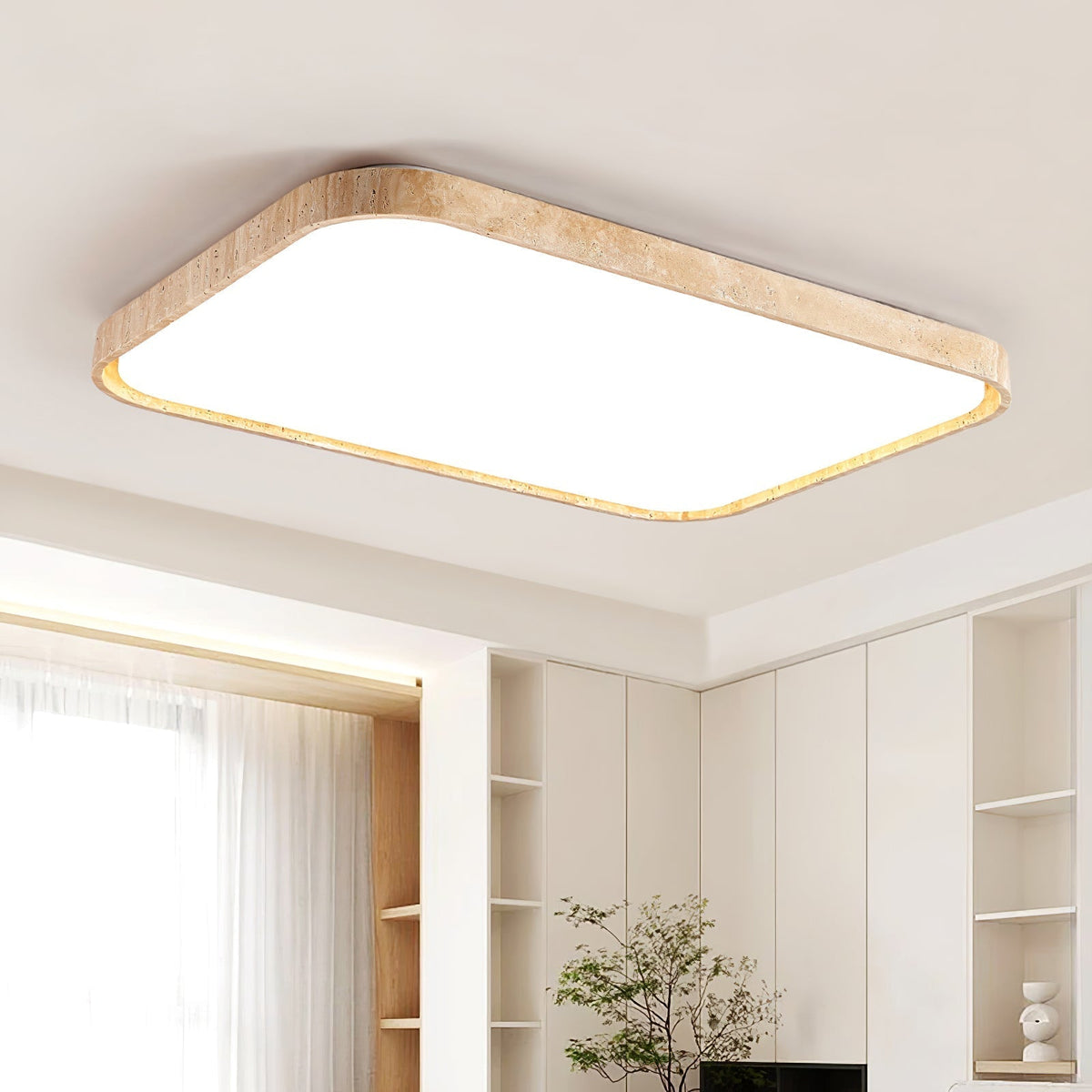 Aisle travertin vierkante plafondlamp