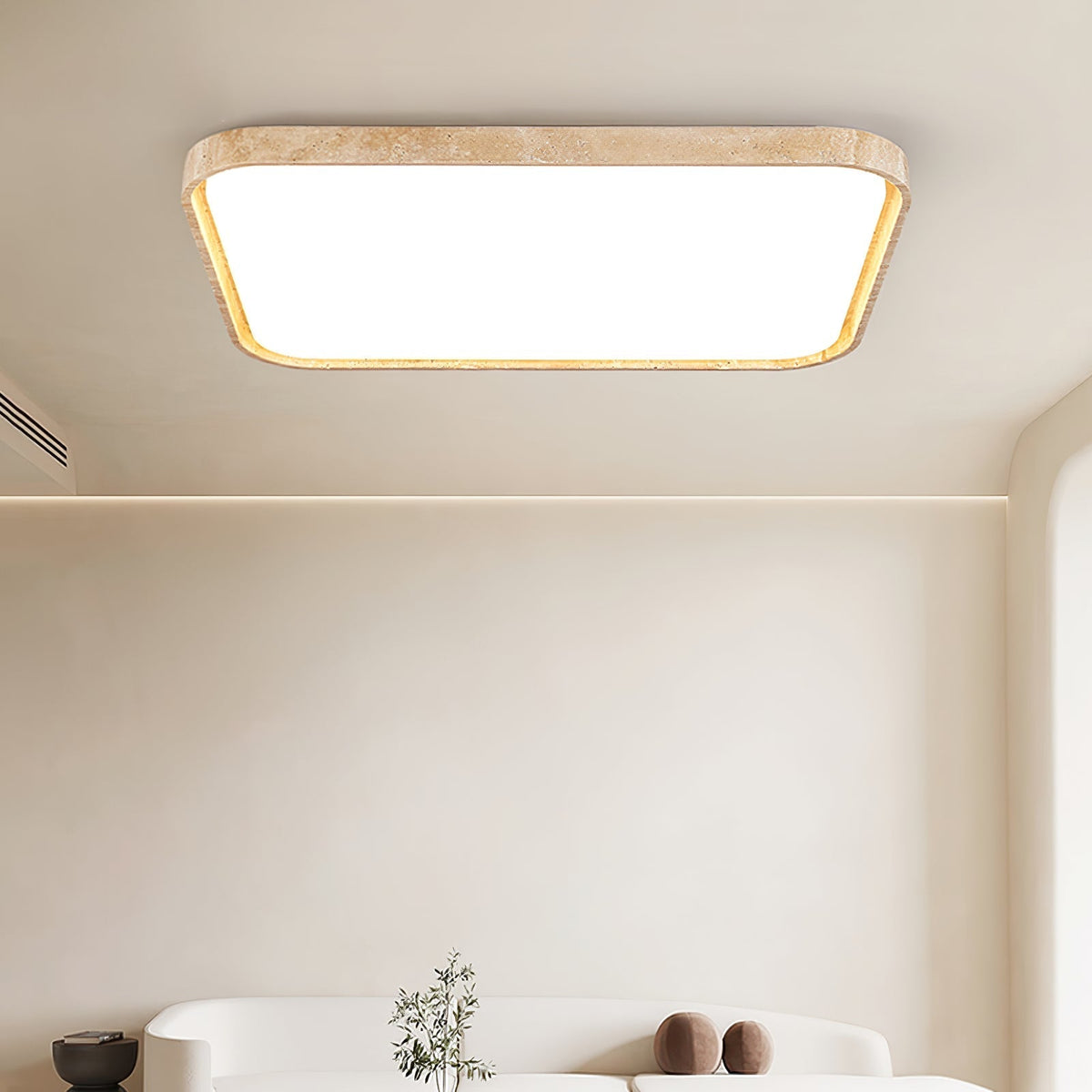 Aisle travertin vierkante plafondlamp