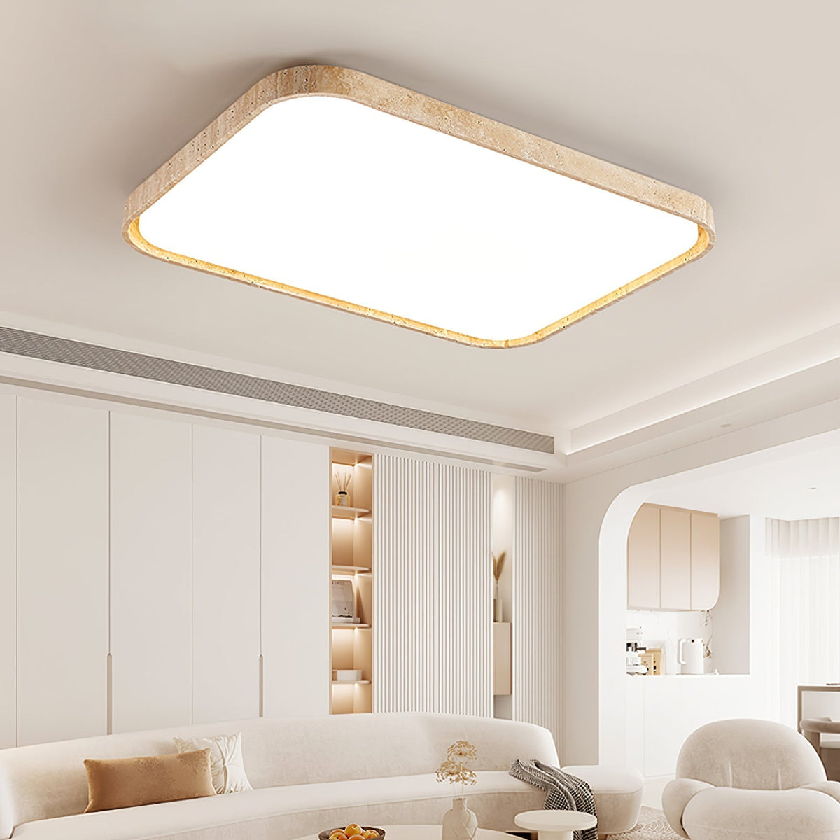 Aisle travertin vierkante plafondlamp