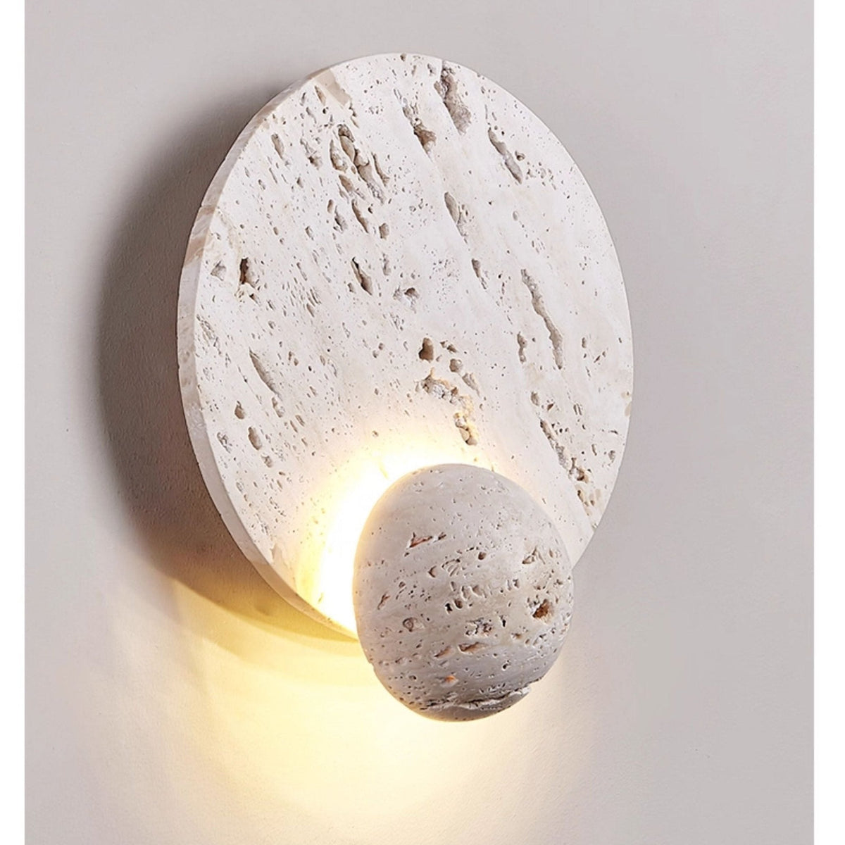 Norivaine Eclipse wandlamp met travertin