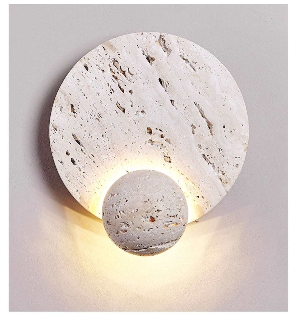 Norivaine Eclipse wandlamp met travertin