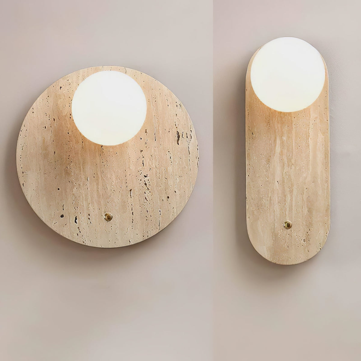 Aurevon minimalistisch wandlamp van geel travertin