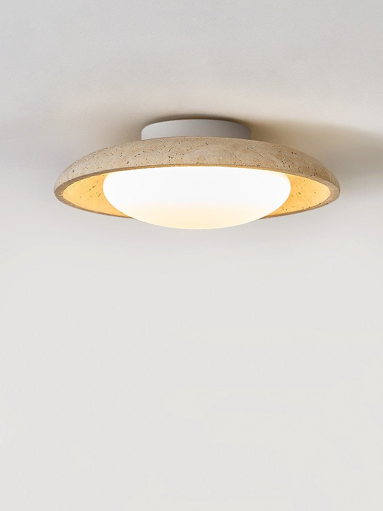 Tavuena Geel travertin plafondlamp