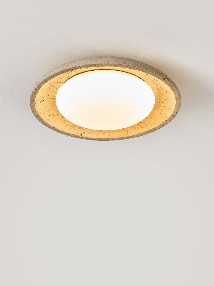 Tavuena Geel travertin plafondlamp