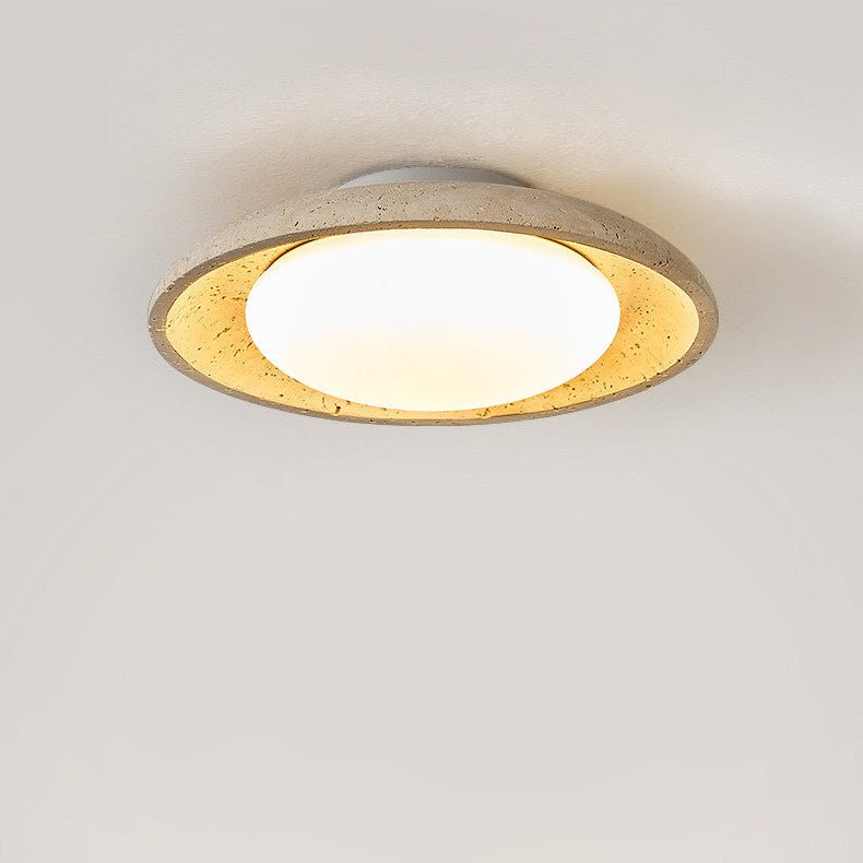 Tavuena Geel travertin plafondlamp