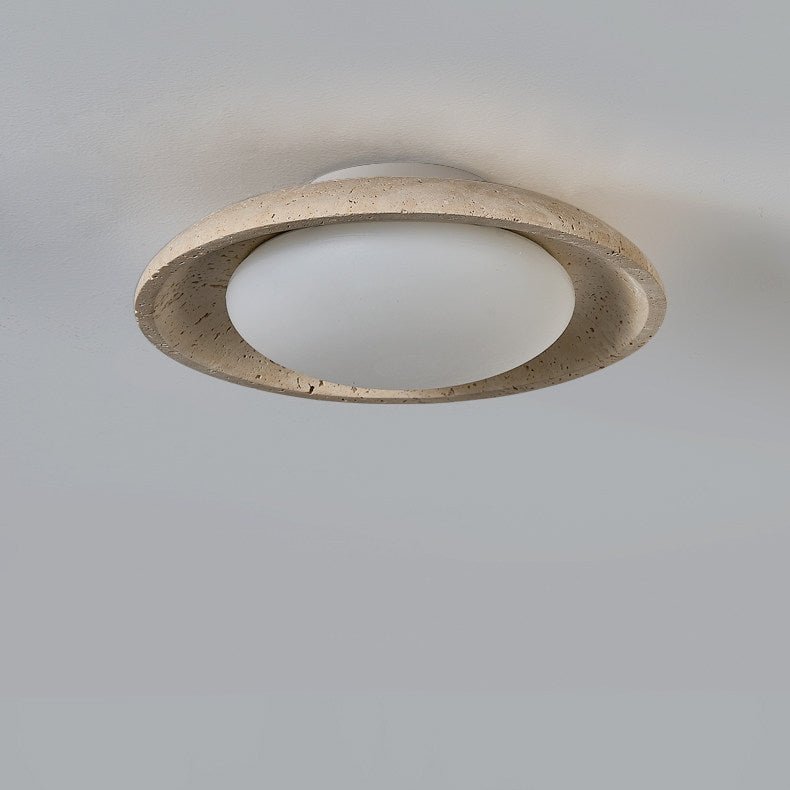 Tavuena Geel travertin plafondlamp