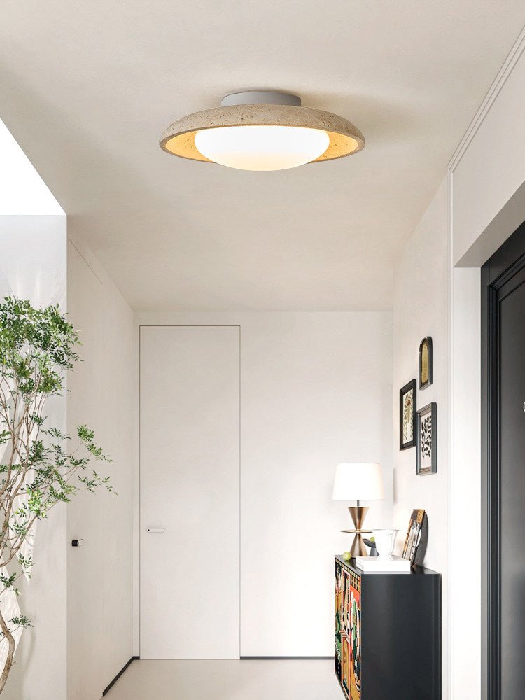 Tavuena Geel travertin plafondlamp