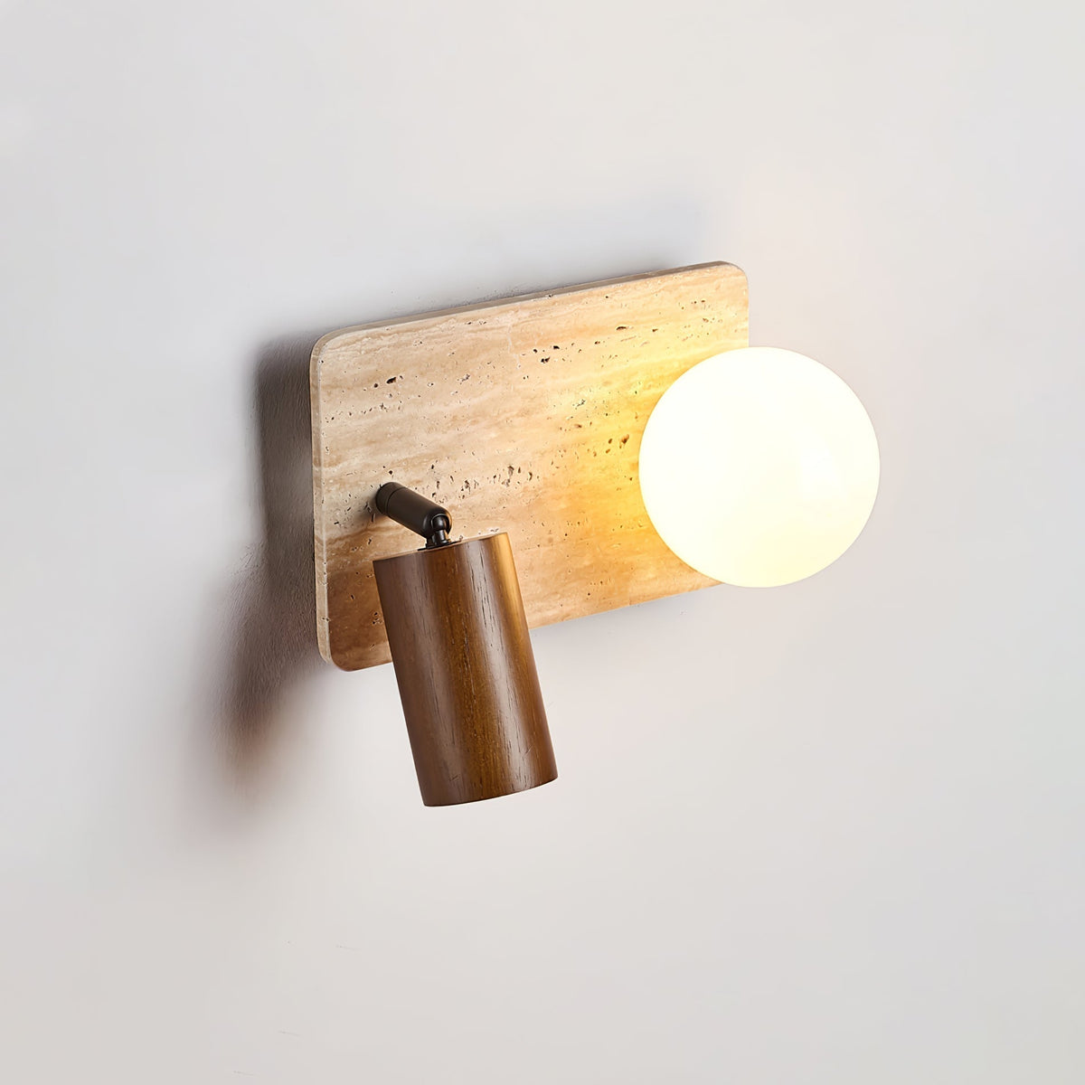 Armara wandlamp met Geel travertin Schijf