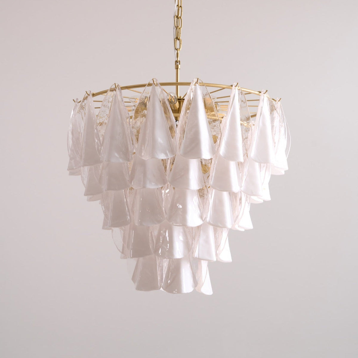 Eiririel Kroonluchter Wit Bloemblaad glas Gelaagd Modern