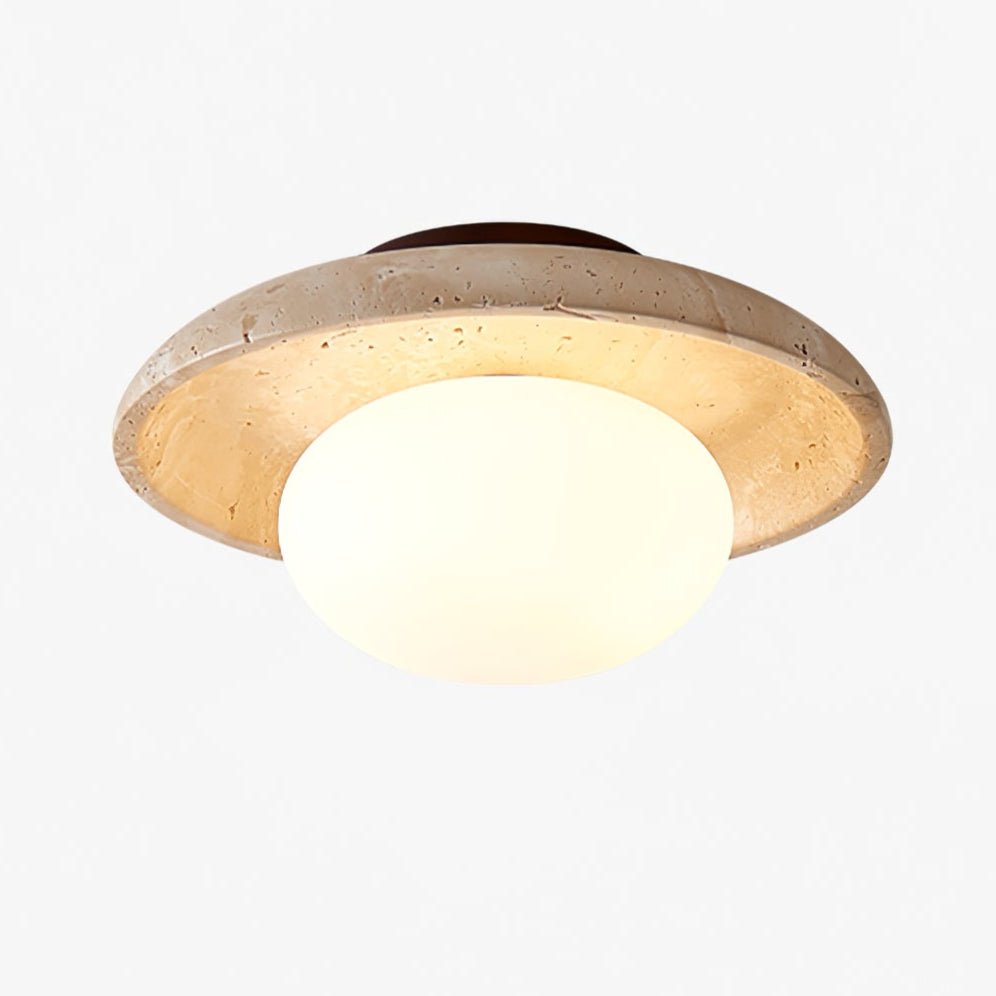 Tavaiella minimalistische plafondlamp in travertin
