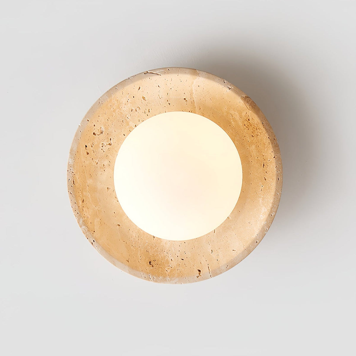 Tavaiella minimalistische plafondlamp in travertin