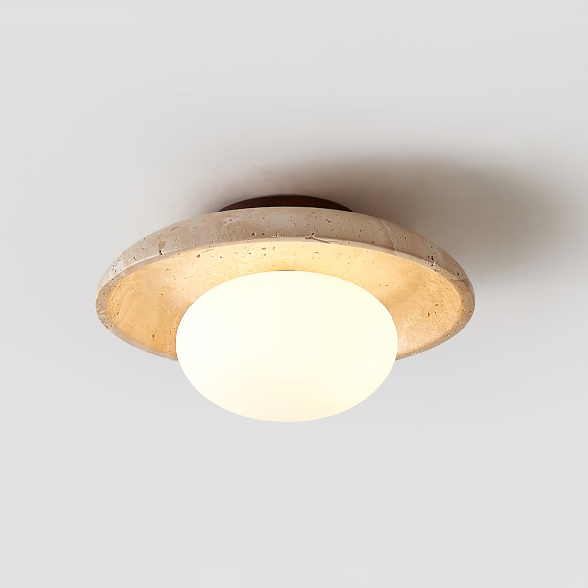 Tavaiella minimalistische plafondlamp in travertin
