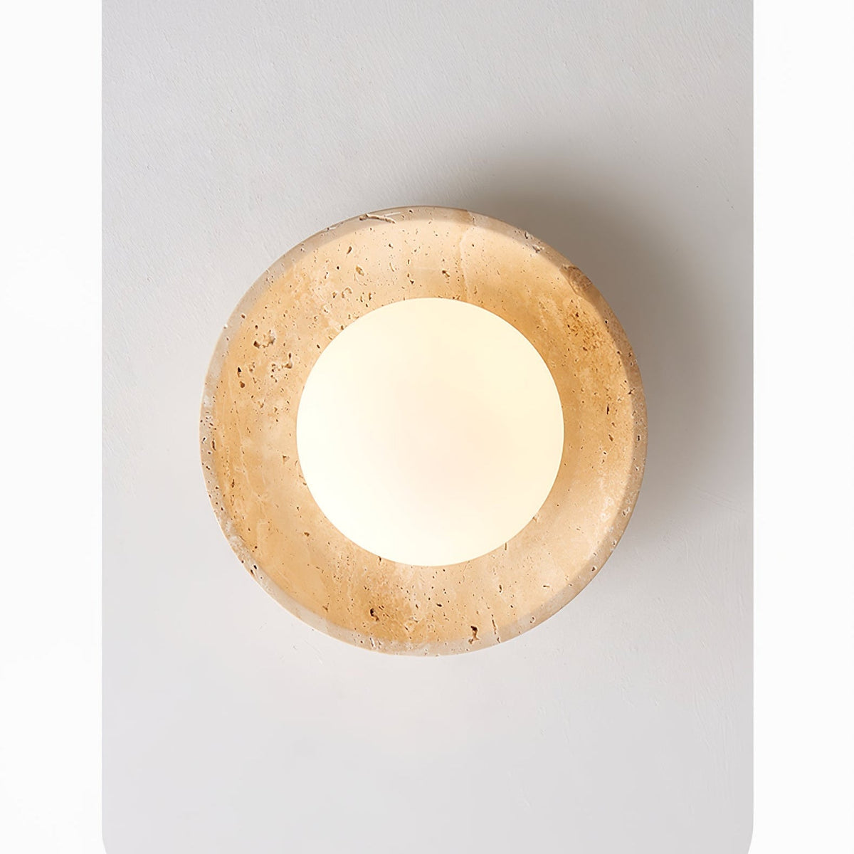 Tavaiella minimalistische plafondlamp in travertin