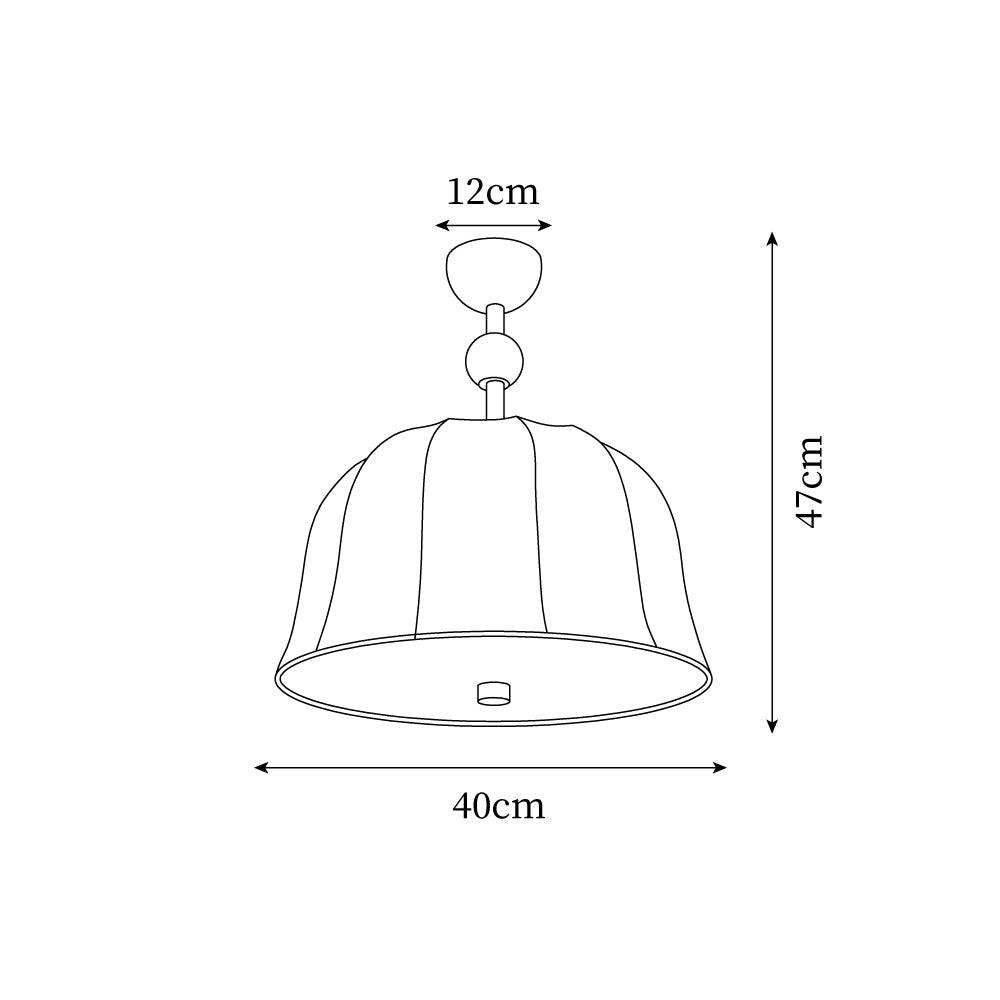 Plafondlamp in stof, metaal en hout voor elegante warme interieurs