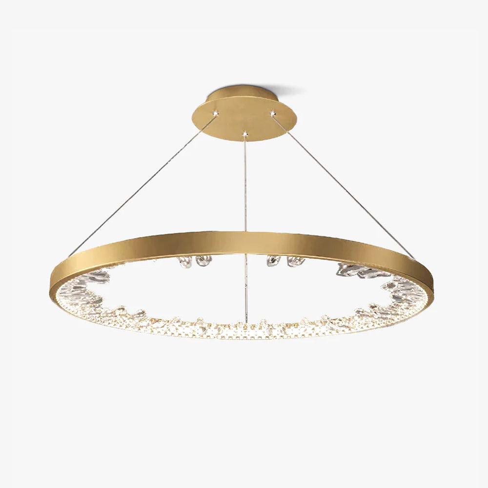 Selorian Kroonluchter Cirkel Kristal Gouden Ring Elegante