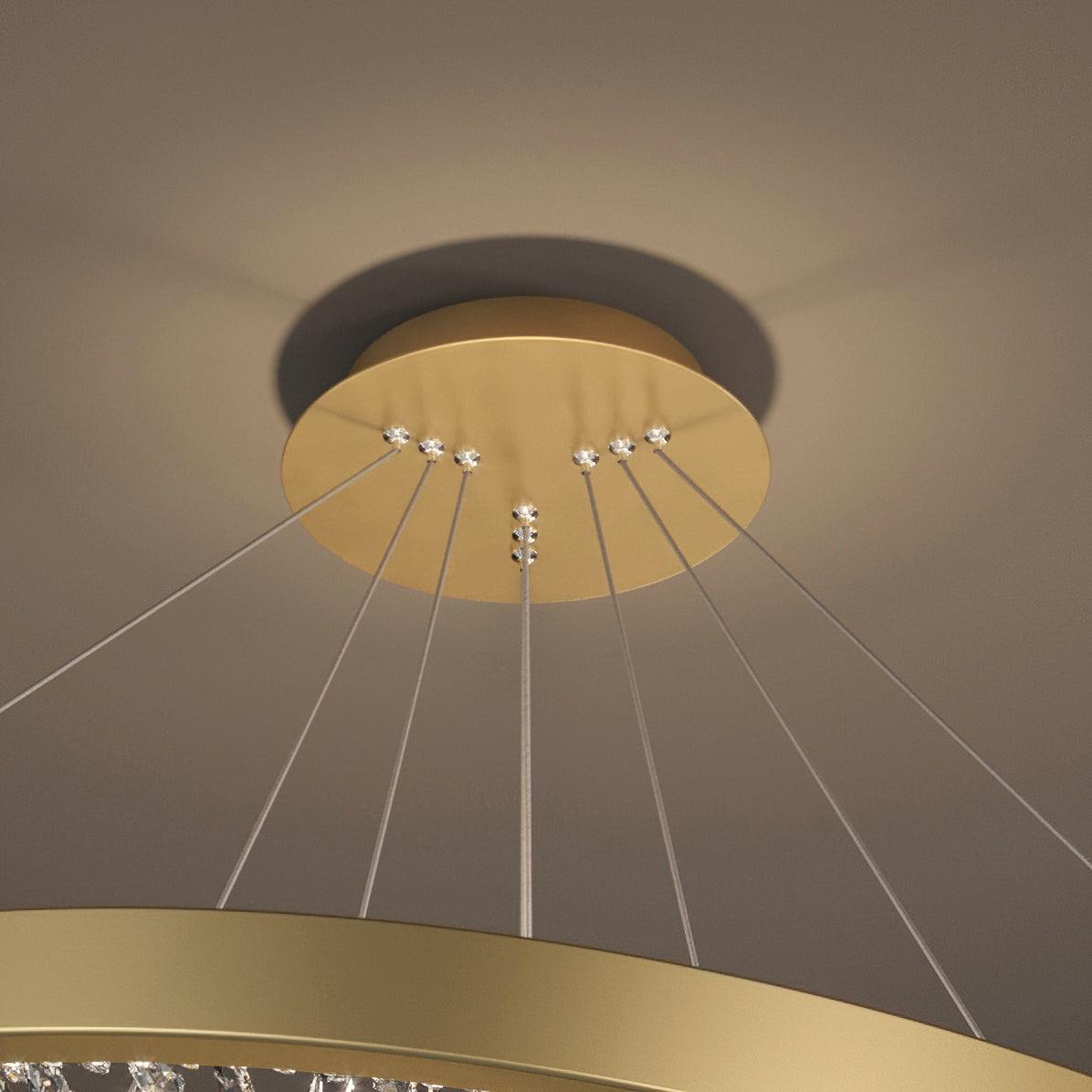 Selorian Kroonluchter Cirkel Kristal Gouden Ring Elegante