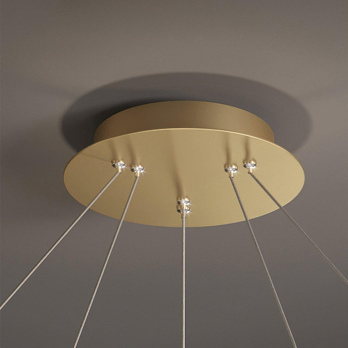 Selorian Kroonluchter Cirkel Kristal Gouden Ring Elegante