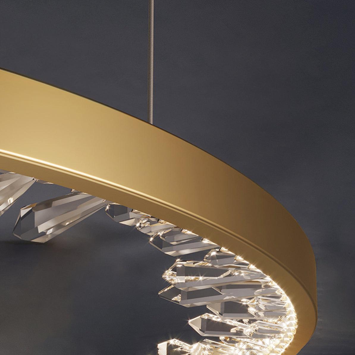 Selorian Kroonluchter Cirkel Kristal Gouden Ring Elegante