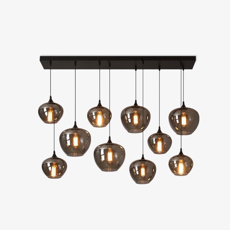 Tevely hanglamp met industriële stijl en glazen kap