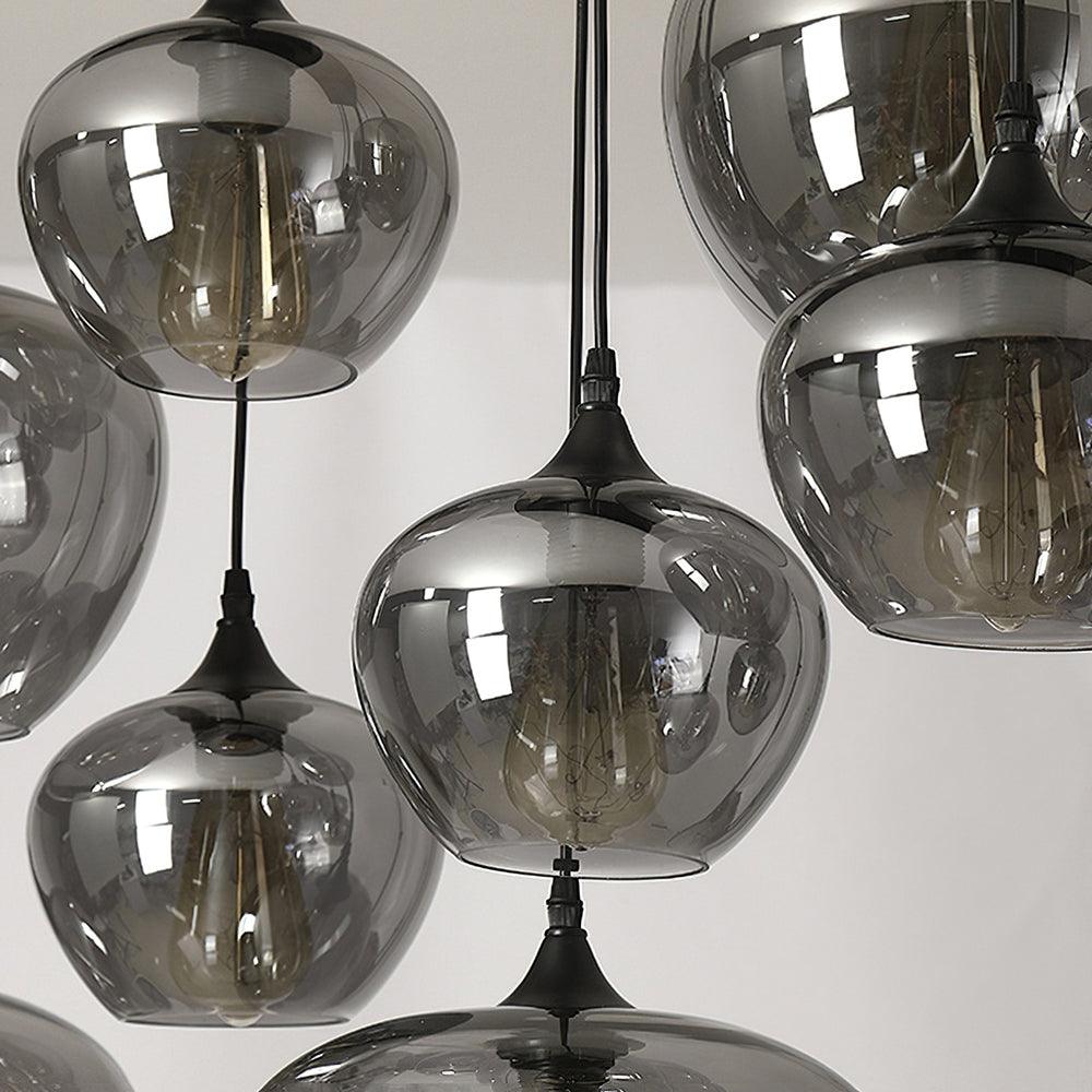 Tevely hanglamp met industriële stijl en glazen kap
