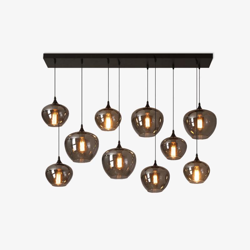 Tevely hanglamp met industriële stijl en glazen kap