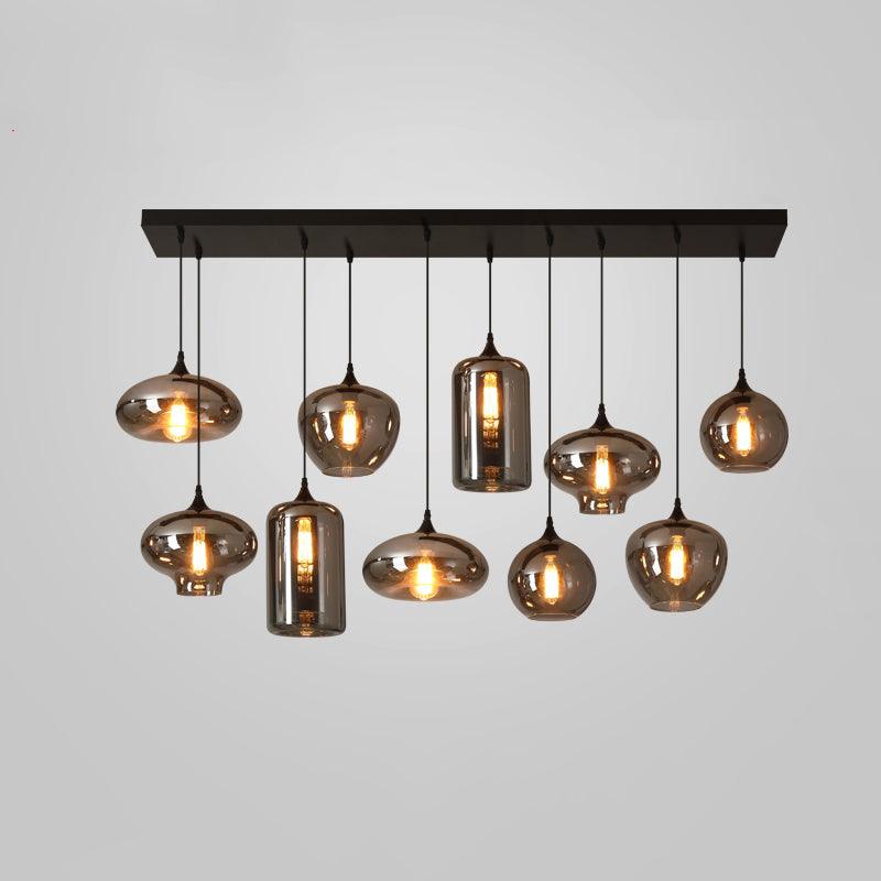 Tevely hanglamp met industriële stijl en glazen kap