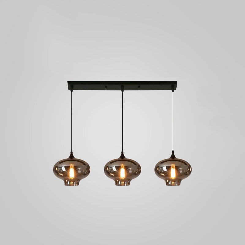 Tevely hanglamp met industriële stijl en glazen kap