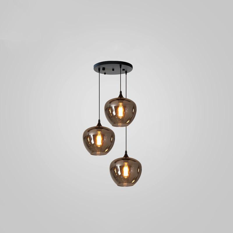 Tevely hanglamp met industriële stijl en glazen kap