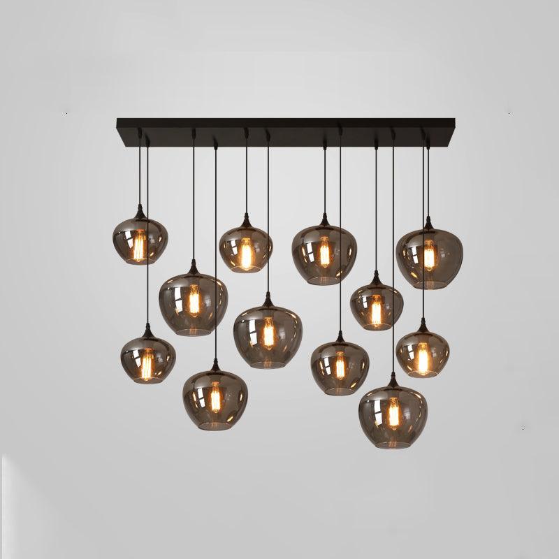 Tevely hanglamp met industriële stijl en glazen kap