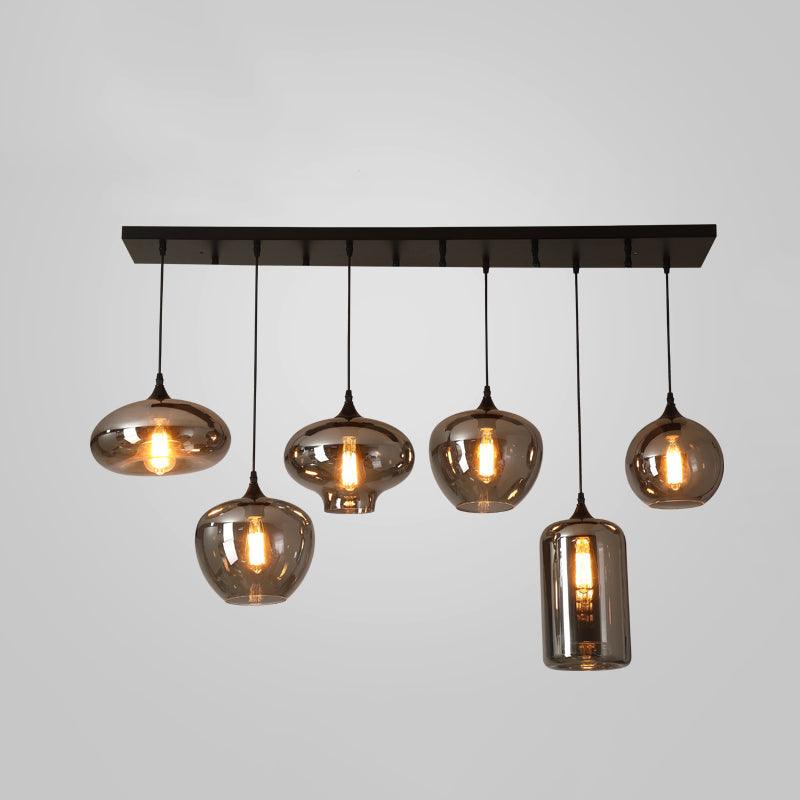Tevely hanglamp met industriële stijl en glazen kap