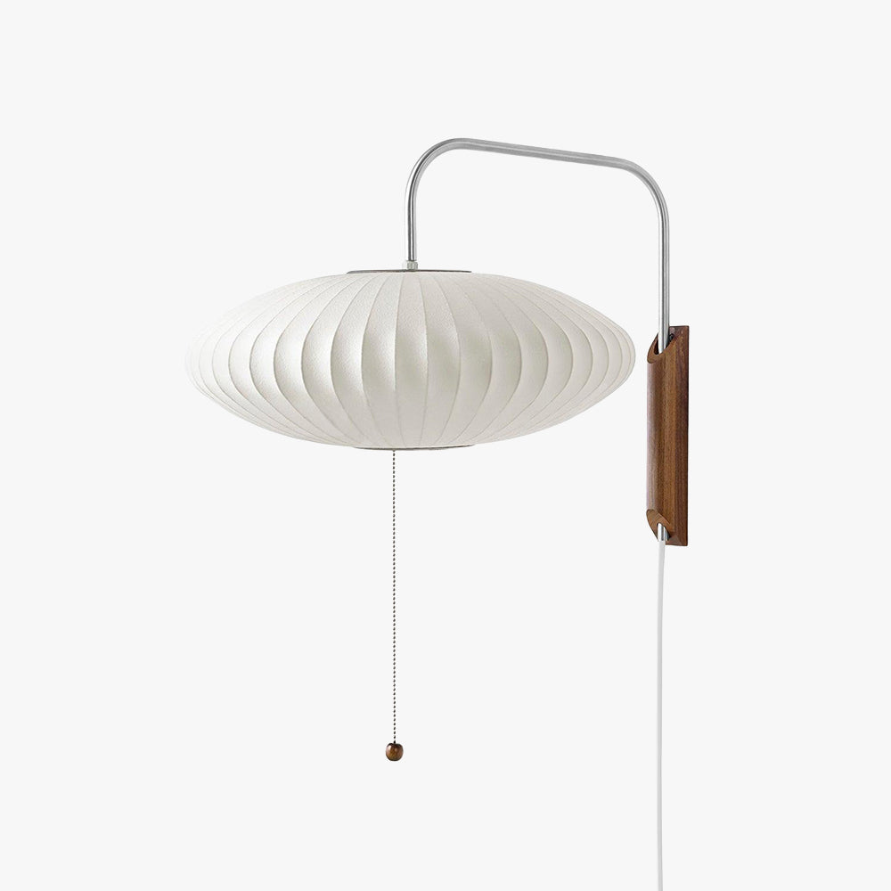 Aldinira wandlamp walnoot bal