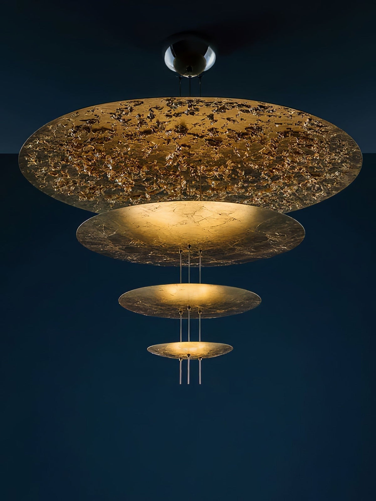 Phelion gelaagde hanglamp van goudfolie