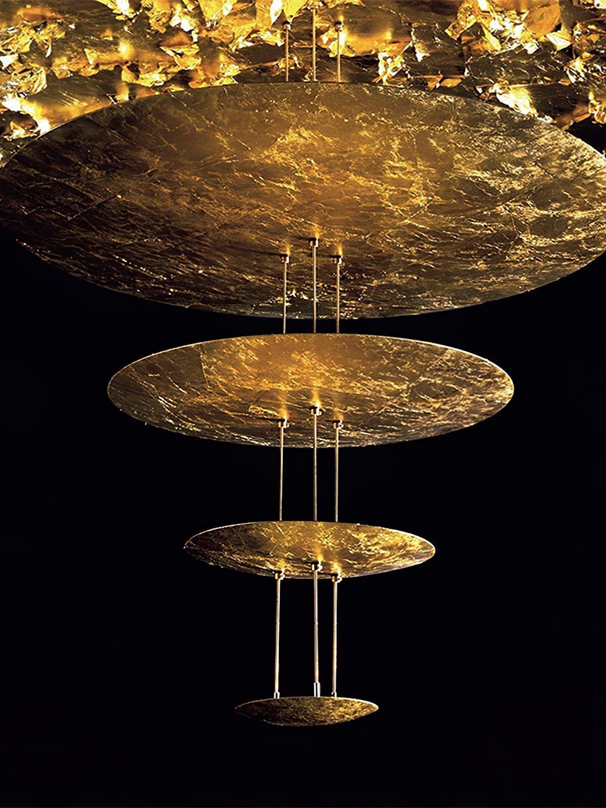 Phelion gelaagde hanglamp van goudfolie