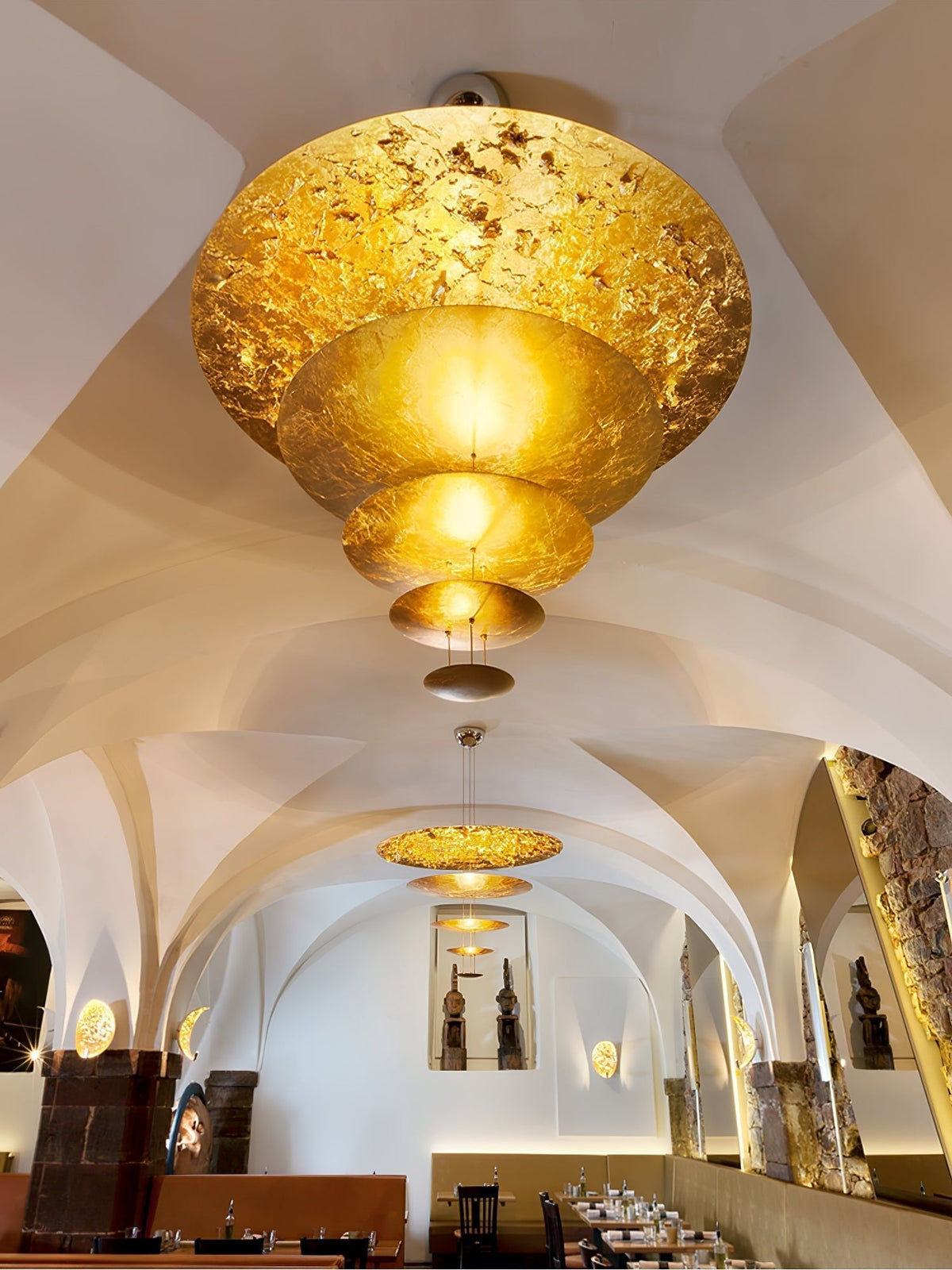 Phelion gelaagde hanglamp van goudfolie
