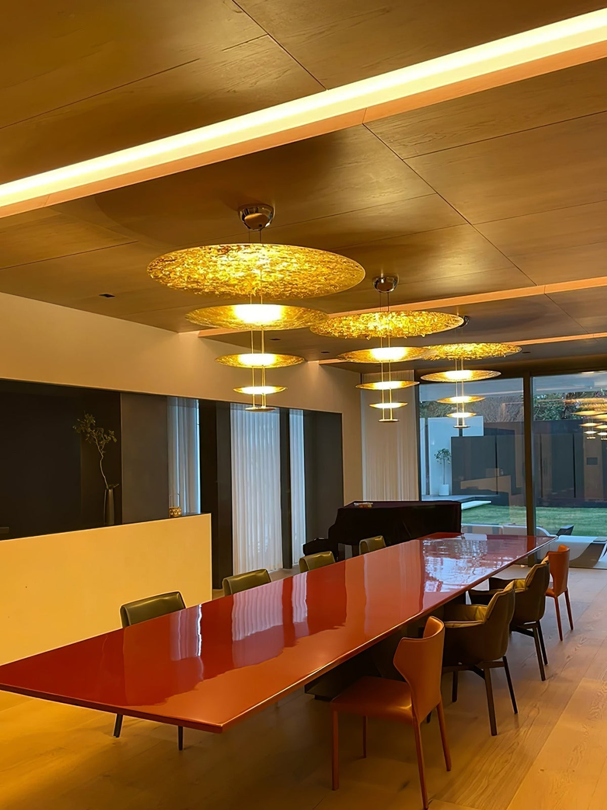 Phelion gelaagde hanglamp van goudfolie
