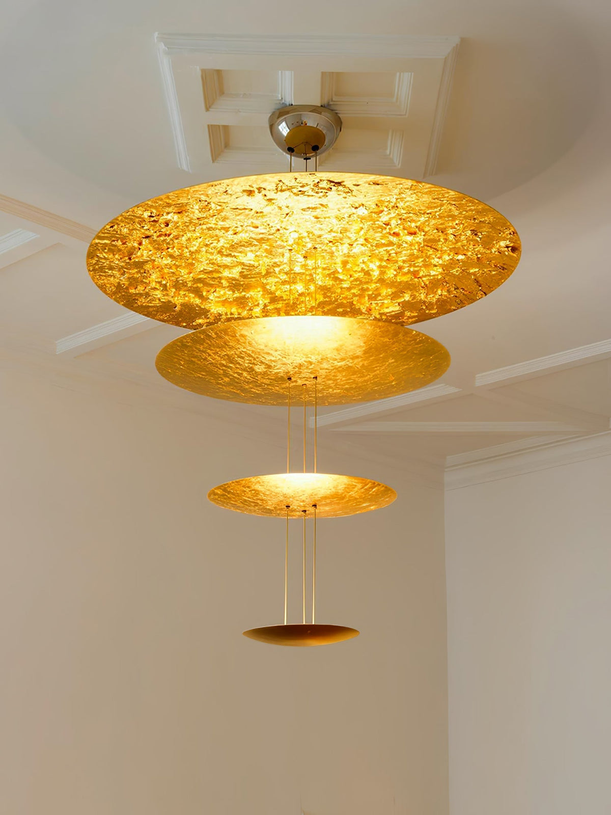 Phelion gelaagde hanglamp van goudfolie