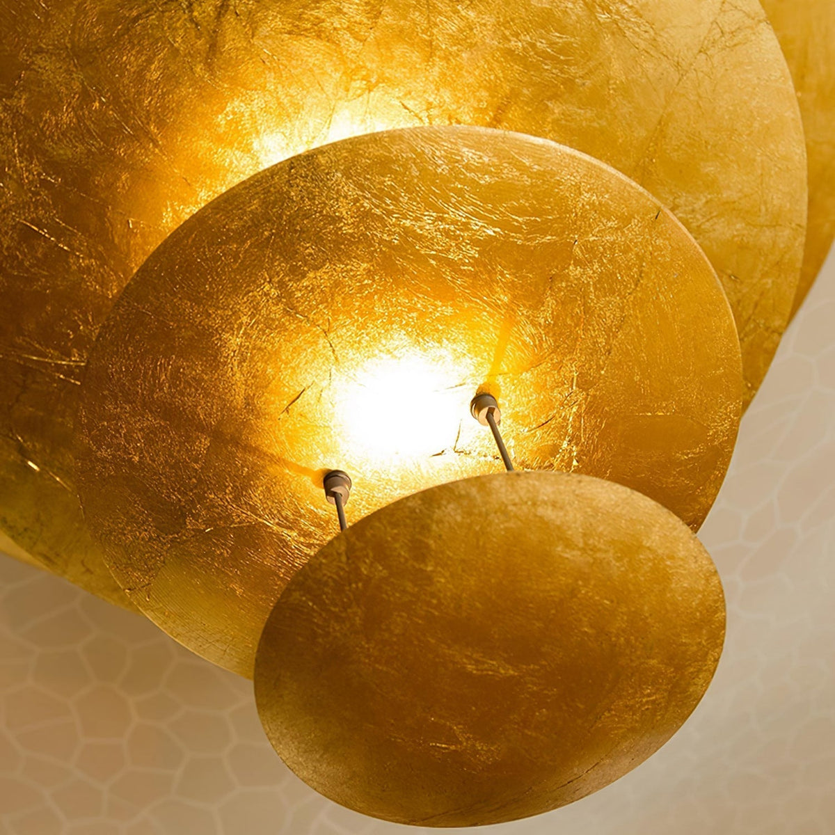 Phelion gelaagde hanglamp van goudfolie