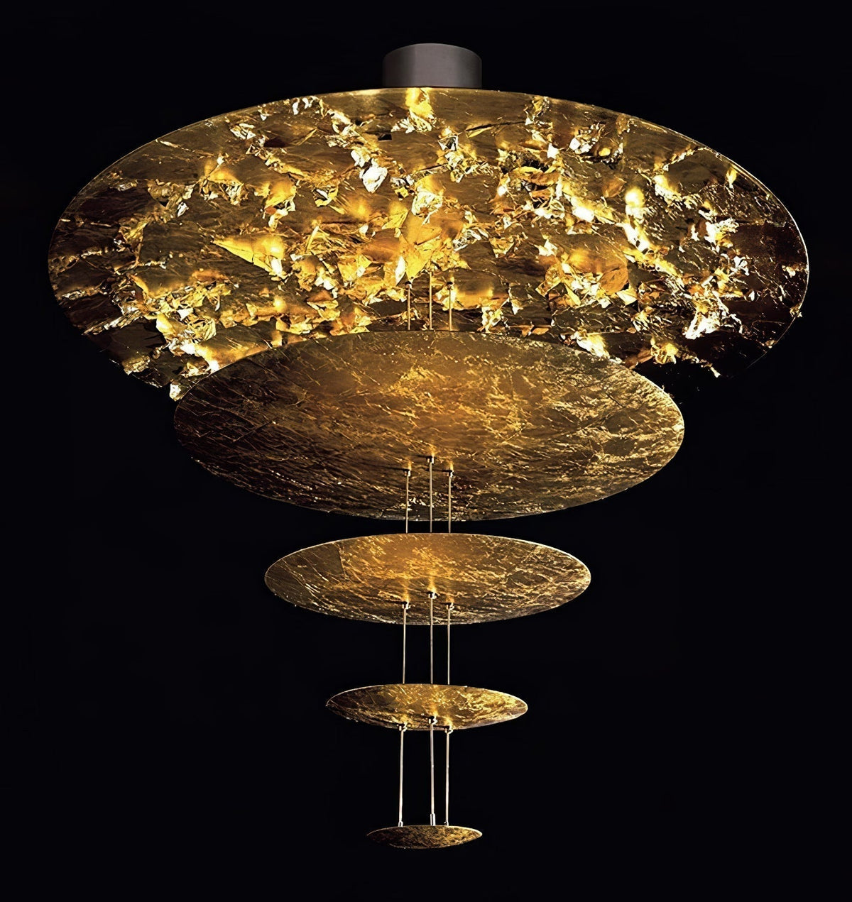 Phelion gelaagde hanglamp van goudfolie