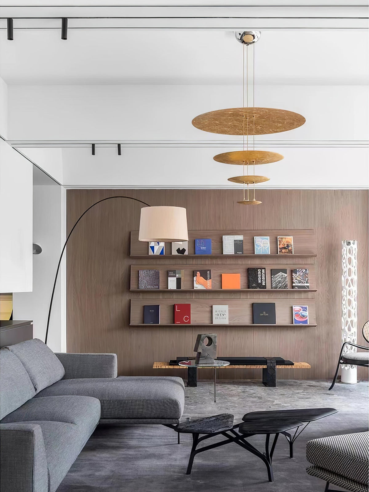 Phelion gelaagde hanglamp van goudfolie