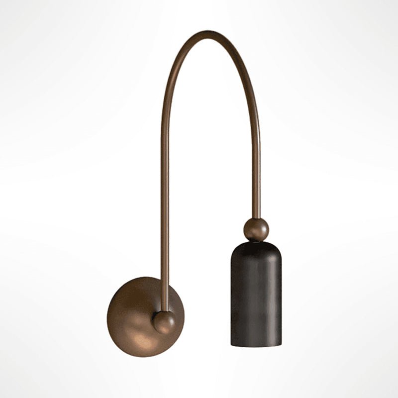 Vortigaud gebogen brons zwart wandlamp