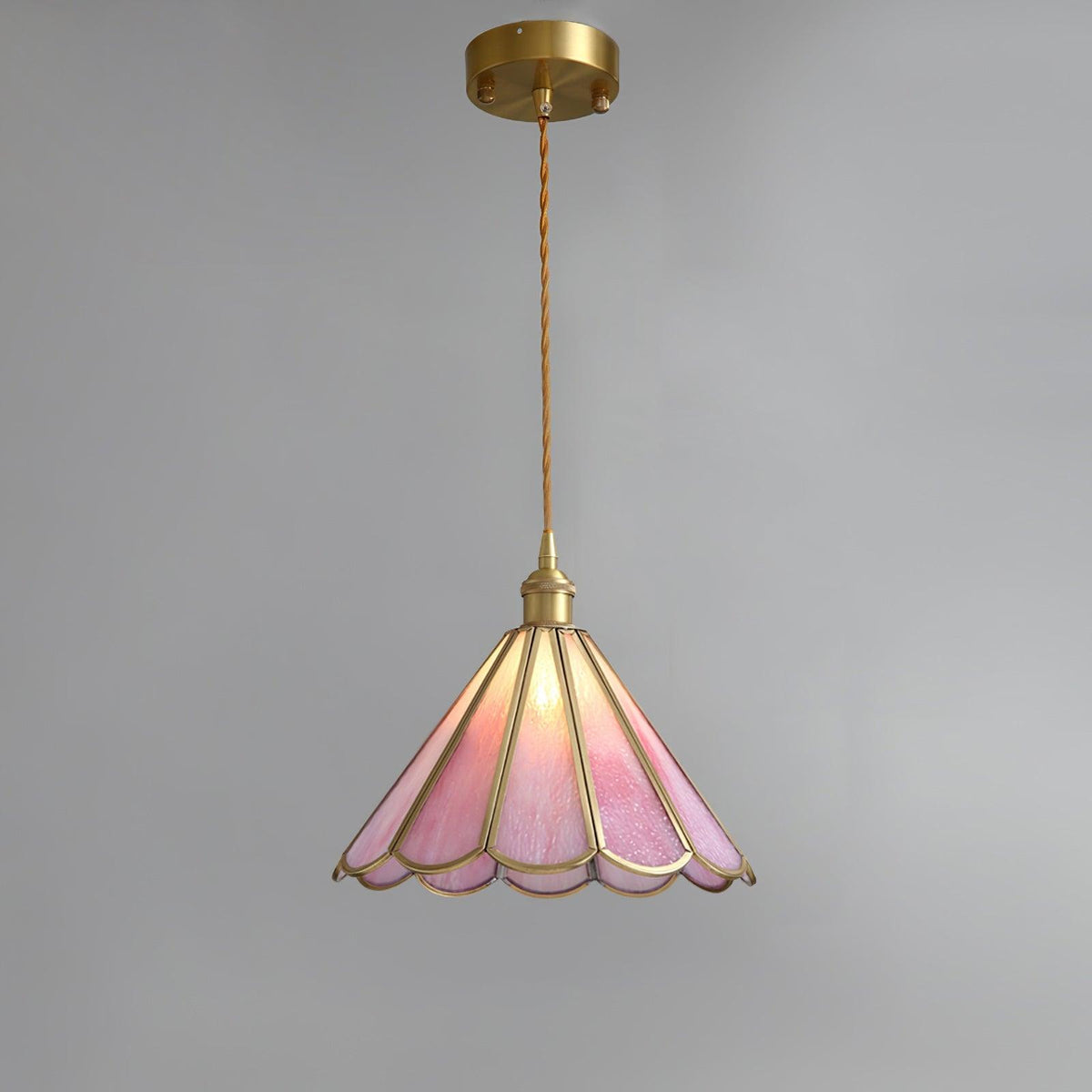 Lione roze ingekleurd glas hanglamp